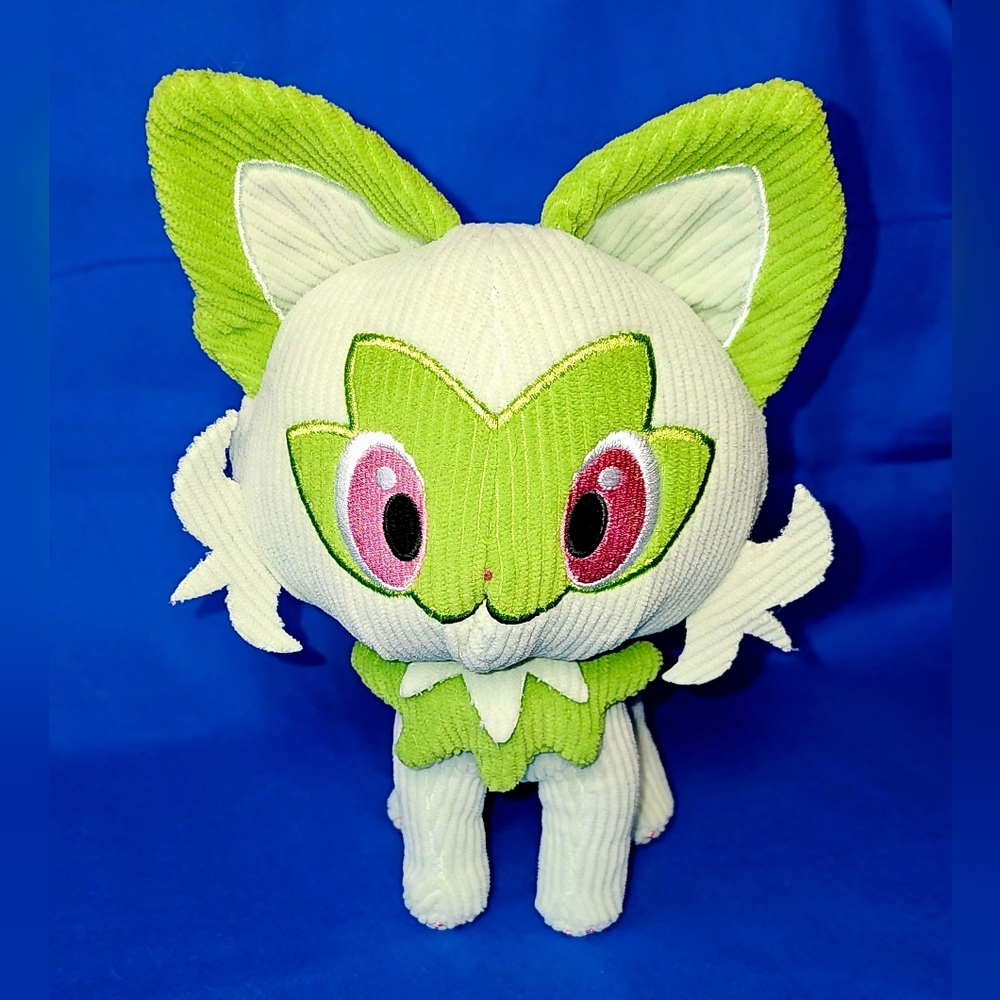 Pokémon Select *CORDUROY* Sprigatito RARE Plush 8" Toy Nintendo Game Freak NWOT - Picture 11 of 11